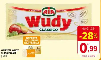 Iperal WÜRSTEL WUDY CLASSICO AIA g 250 offerta