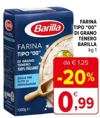 Iperal FARINA TIPO "00" DI GRANO TENERO BARILLA kg 1 offerta