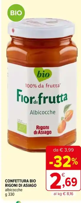 Iperal CONFETTURA BIO RIGONI DI ASIAGO albicocche g 330 offerta