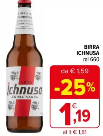 Iperal BIRRA ICHNUSA ml 660 offerta