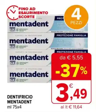 Iperal DENTIFRICIO MENTADENT ml 75x4 offerta