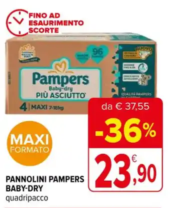 Iperal PANNOLINI PAMPERS BABY-DRY quadripacco offerta