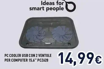Unieuro PC COOLER USB CON 2 VENTOLE PER COMPUTER 15.6" PCZ628 offerta