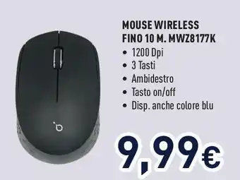 Unieuro MOUSE WIRELESS FINO 10 M. MWZ8177K offerta