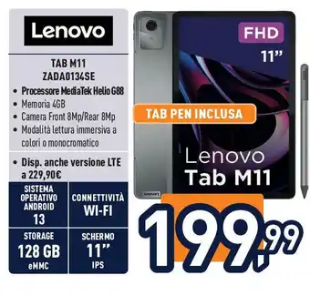 Unieuro Lenovo TAB M11 ZADA0134SE offerta