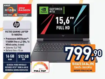 Unieuro hp VICTUS GAMING LAPTOP 15-fb0029nl offerta