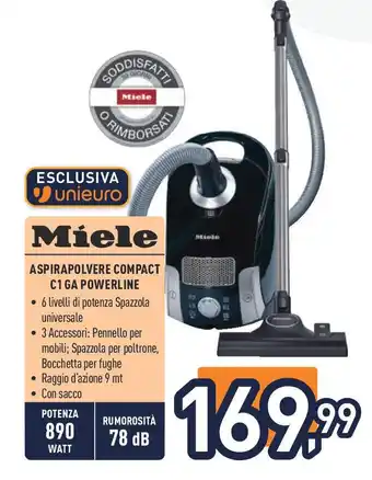 Unieuro Miele ASPIRAPOLVERE COMPACT C1 GA POWERLINE offerta