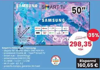 Interspar Smart Tv 50CU Serie 7 Samsung 50" offerta