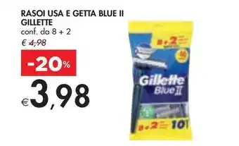 Bennet RASOI USA E GETTA BLUE II GILLETTE conf. da 8 +2 offerta