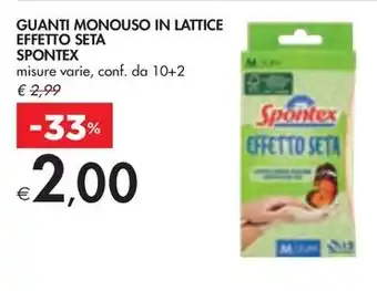 Bennet GUANTI MONOUSO IN LATTICE EFFETTO SETA SPONTEX offerta