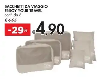 SACCHETTI DA VIAGGIO ENJOY YOUR TRAVEL conf. da 6
