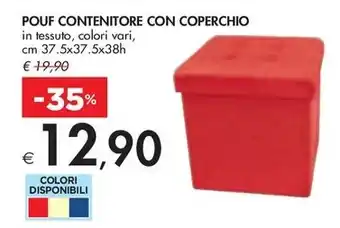 Bennet POUF CONTENITORE CON COPERCHIO in tessuto, colori vari offerta