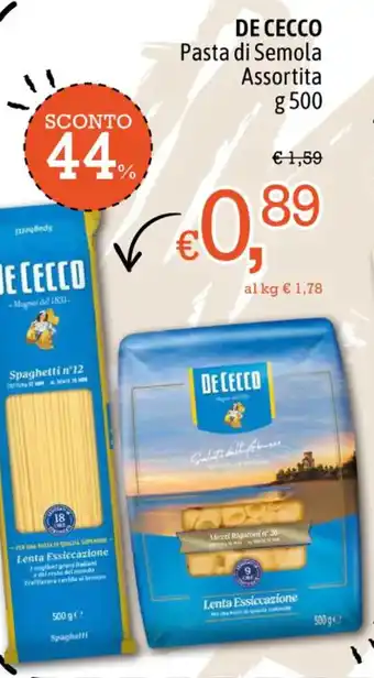 Famila DE CECCO Pasta di Semola Assortita g 500 offerta