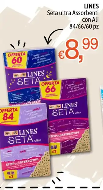 Famila LINES Seta ultra Assorbenti con Ali 84//66/60 pz offerta