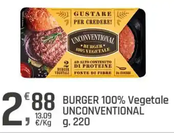 Supermercati Dok BURGER 100% VEGETALE UNCONVENTIONAL g. 220 offerta