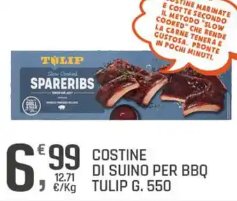 Supermercati Dok COSTINE DI SUINO PER BBQ TULIP G. 550 offerta