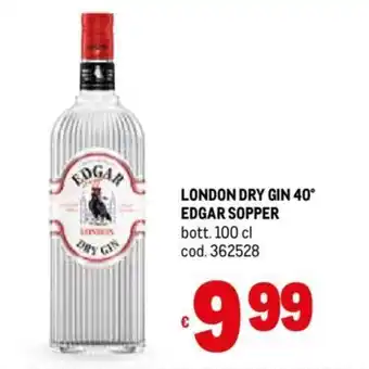 Metro LONDON DRY GIN 40° EDGAR SOPPER bott. 100 cl offerta