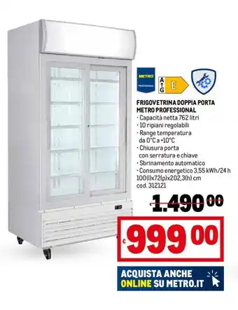 Metro FRIGOVETRINA DOPPIA PORTA METRO PROFESSIONAL offerta