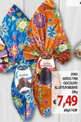 Vivo Supermercati UOVO ANTICO 7 PINI CIOCCOLATO AL LATTE/FONDENTE 500g offerta