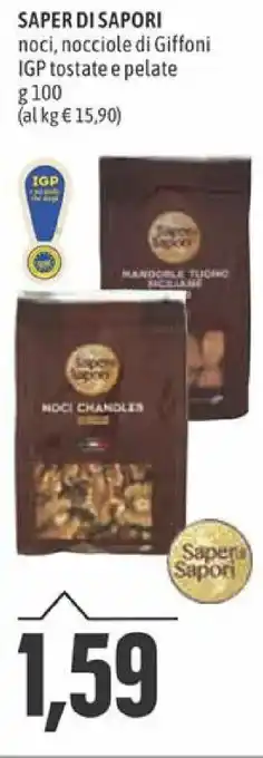 Saper Di Sapori Noci, Nocciole di Giffoni IGP Tostate e Pelate 100 g