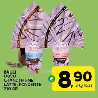 Extra Supermercati BAULI UOVO GRANDI FIRME LATTE/FONDENTE 210 gr offerta