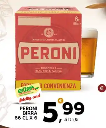 Extra Supermercati PERONI BIRRA 66 CL X 6 offerta