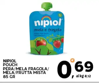 Extra Supermercati NIPIOL POUCH PERA/MELA FRAGOLA/ MELA/FRUTTA MISTA 85 GR offerta