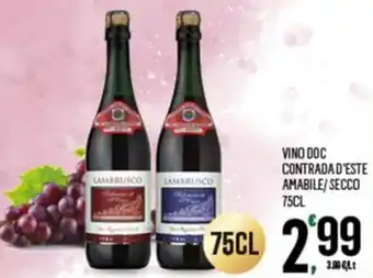 VINO DOC LAMBRUSCO CONTRADA D'ESTE AMABILE/SECCO 75CL