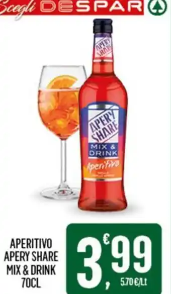 Despar APERITIVO APERY SHARE MIX & DRINK 70CL offerta