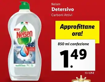Lidl Nelsen Detersivo Carboni Attivi 850 ml confezione offerta