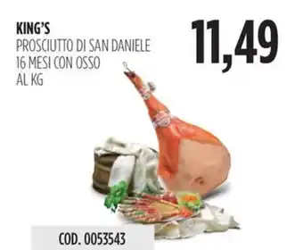 Carico Cash & Carry KING'S PROSCIUTTO DI SAN DANIELE 16 MESI CON OSSO offerta