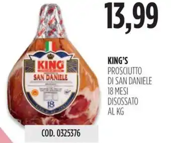 Carico Cash & Carry KING'S PROSCIUTTO DI SAN DANIELE 18 MESI DISOSSATO offerta