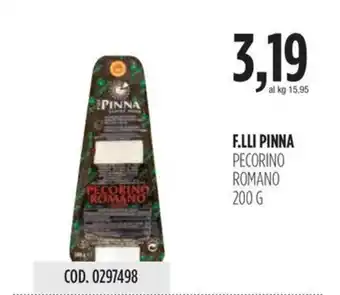 Carico Cash & Carry F.LLI PINNA PECORINO ROMANO 200 G offerta