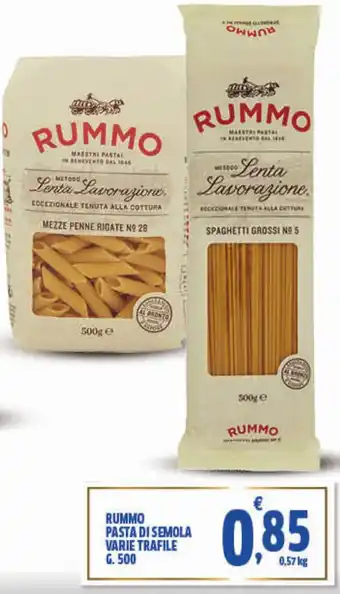 Sigma RUMMO PASTA DI SEMOLA VARIE TRAFILE G. 500 offerta