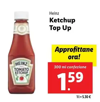 Lidl Heinz Ketchup Top Up 300 ml confezione offerta