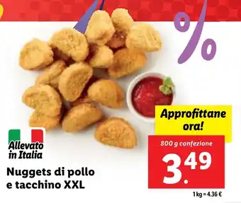 Lidl Nuggets di pollo e tacchino XXL 800 g confezione offerta
