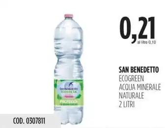 Carico Cash & Carry SAN BENEDETTO ECOGREEN ACQUA MINERALE NATURALE 2 LITRI offerta