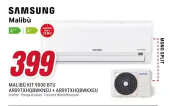 Trony SAMSUNG MALIBU KIT 9000 BTU AR09TXHQBWKNEU + AR09TXHQBWKXEU offerta
