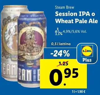 Lidl Steam Brew Session IPA O Wheat Pale Ale 0,5 l lattina offerta