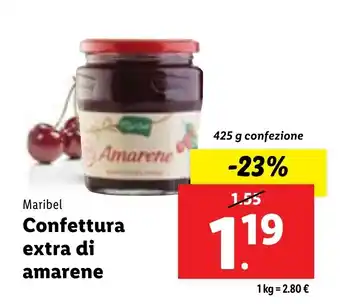 Lidl Maribel Confettura extra di amarene 425 g confezione offerta