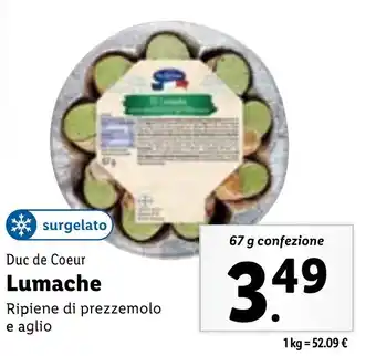 Lidl Duc de Coeur Lumache 67 g confezione offerta