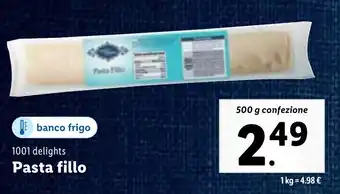 Lidl 1001 delights Pasta fillo 500 g confezione offerta