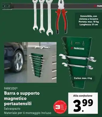 Lidl PARKSIDE Barra o supporto magnetico portautensili offerta