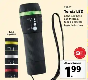 Lidl CRIVIT Torcia LED offerta