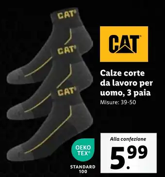 Lidl CAT Calze corte da lavoro per uomo, 3 paia offerta