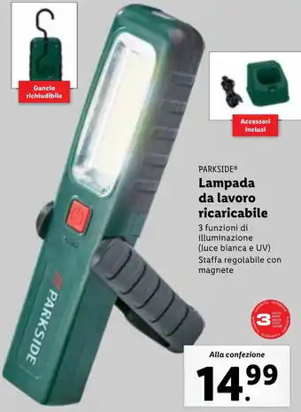 Lidl PARKSIDE Lampada da lavoro ricaricabile offerta