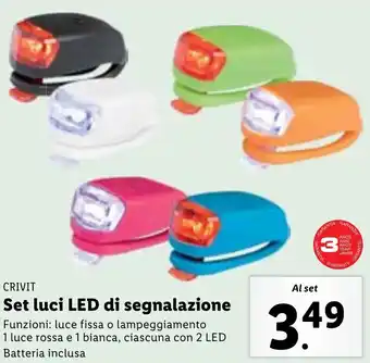 Lidl CRIVIT Set luci LED di segnalazione offerta