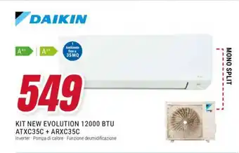 Trony DAIKIN KIT NEW EVOLUTION 12000 BTU ATXC35C + ARXC35C offerta