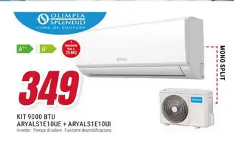 Trony OLIMPIA SPLENDID KIT 9000 BTU ARYALS1E10UE + ARYALS1E10UI offerta