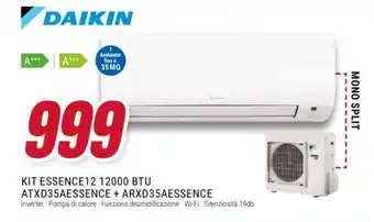 Trony DAIKIN KIT ESSENCE12 12000 BTU ATXD35AESSENCE + ARXD35AESSENCE offerta